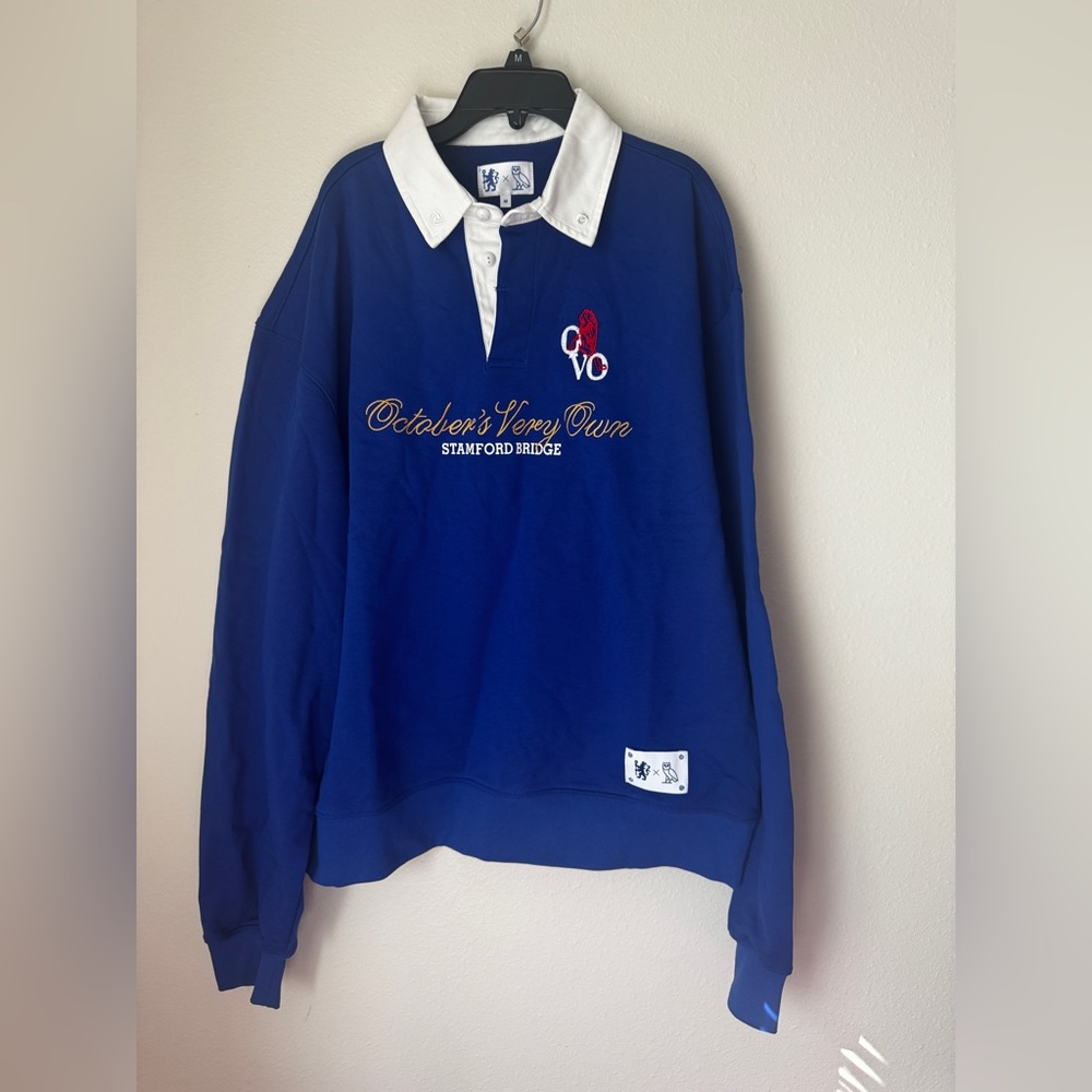 OVO x Chelsea FC blue rugby shirt